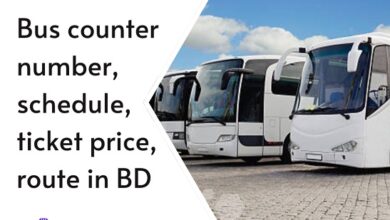 Bus counter number, schedule, ticket price, route in BD